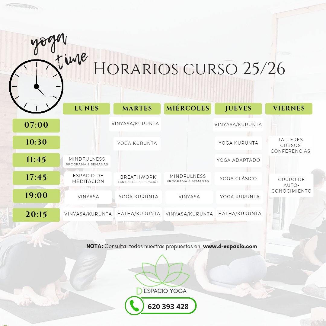 Horarios D-espacio yoga